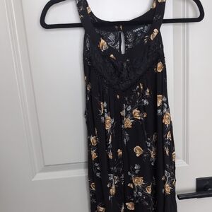 Torrid Black Dress with Yellow Floral Pattern